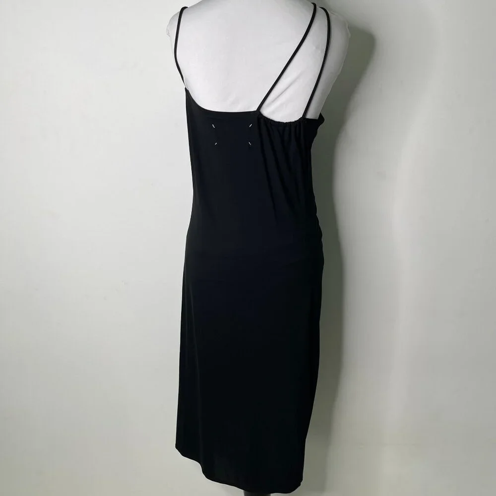 Vintage MARTIN MARGIELA Women's Black Spaghetti Straps Ruffled Mini Dress 42 IT - Picture 4 of 12